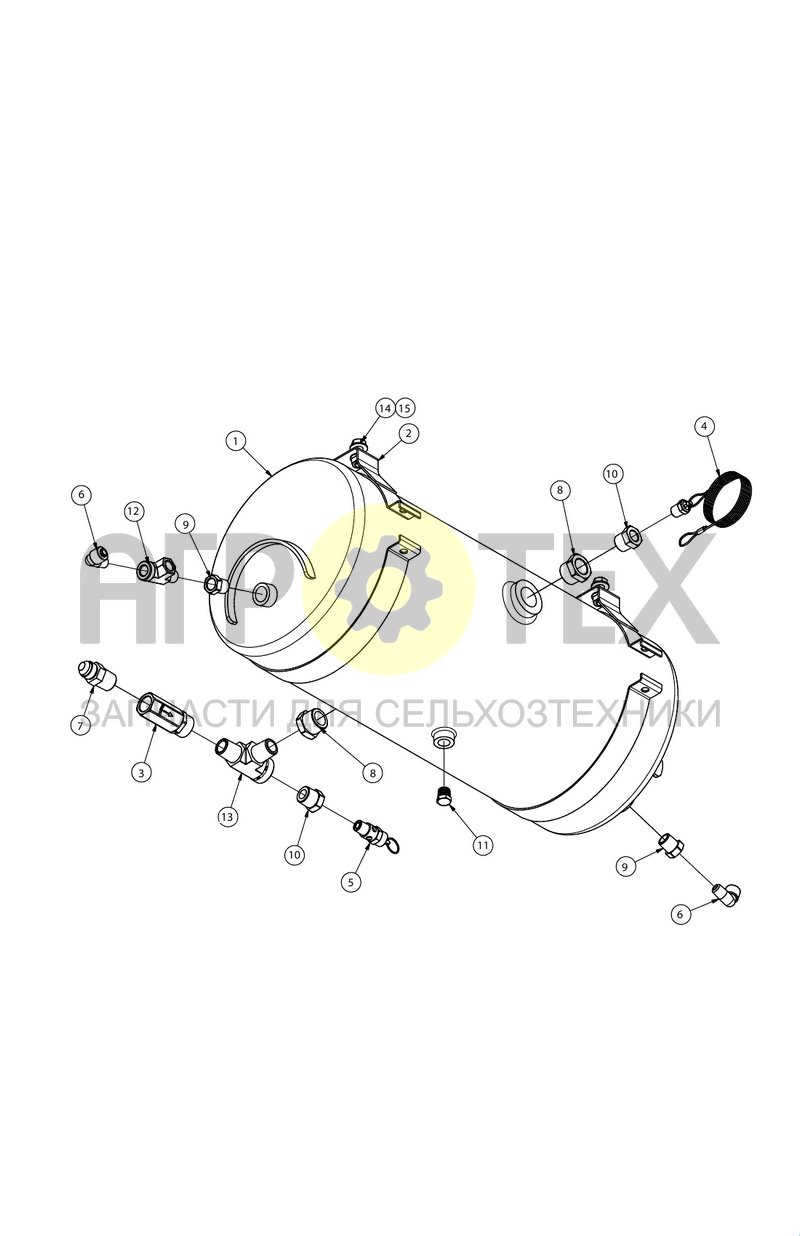 Ресивер в сборе (SX017415) (№8 на схеме)